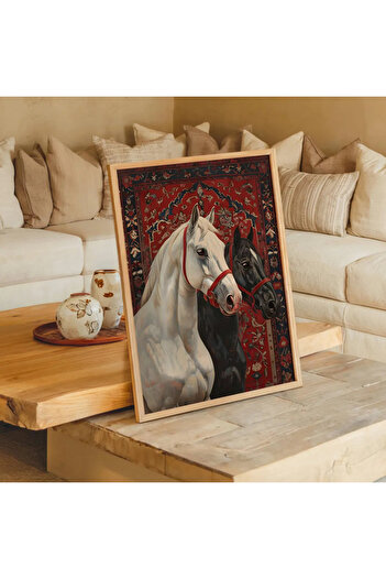 Esci Design Ahşap Çerçeveli Etnik Desen Tablo - Modern Etnik Desen - Vintage Tablo - Etnik1001 Serisi - Wall Art