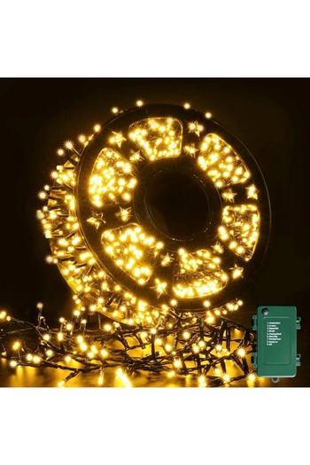 EMATTERIO Christmas Installation Roll Type 100m, 8 Modes, Indoor/Outdoor, Mains Powered, Warm White