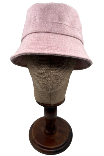 Sofist İstanbul Powder Unisex Soft-Textured Thick Bucket Hat Powder Pink Acrylic Cashmere Thick Soft Winter Hat