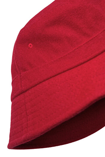Sofist İstanbul Red Unisex Soft-Textured Thick Bucket Hat Red Acrylic Cashmere Thick Soft Winter Bucket Hat