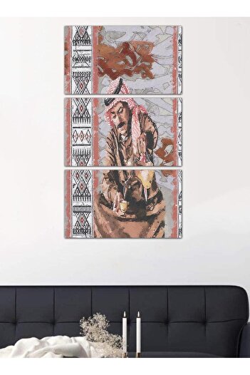 Generic Heritage wall panel - Man with a coffee pot - 25516 - divided into three pieces