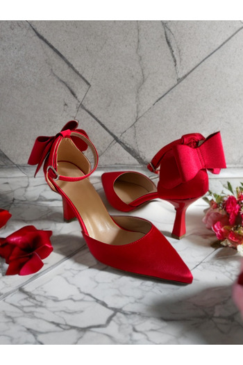 Felisya Butik Satin Evening Dress Shoes 9cm -Feli̇syabuti̇k