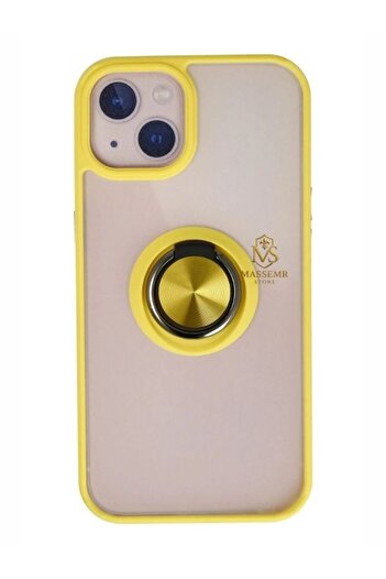 Massemr iPhone 13 Case Transparent Silicone Cover with Ring Magnetic Stand Shock-Absorbing Luxury Premium Protection