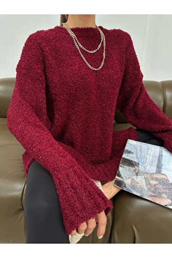 BOUQUET OF TULİP Embossed Knitwear Long Sweater