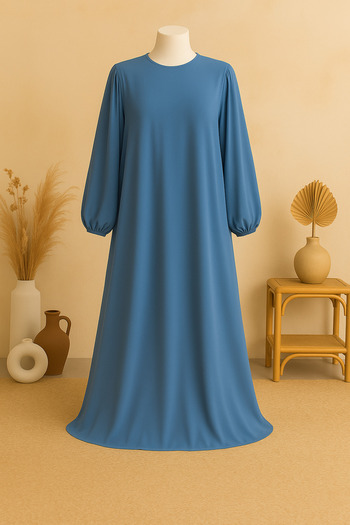 Misue Handmade Medina Silk Hijab Dress, Comfortable Loose Dress, Unlined, Full Length Stylish Evening Dress Casual Hijab Clothing