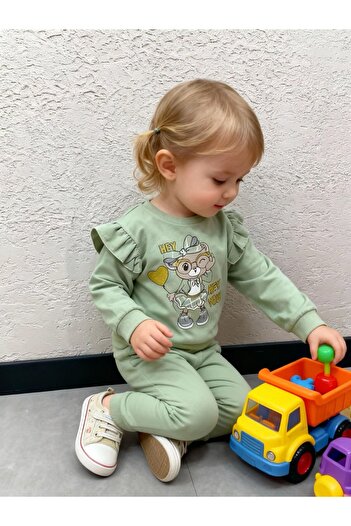 Gocoland Girls' Tracksuit/Pajama Set, Teddy Bear Print