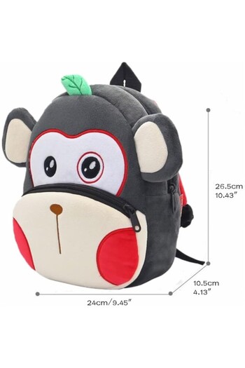 Malvys Malvys® Plush Backpack – Black Monkey “Mimo” 26 cm, Funny Schoolbag, Ideal for Kindergarten