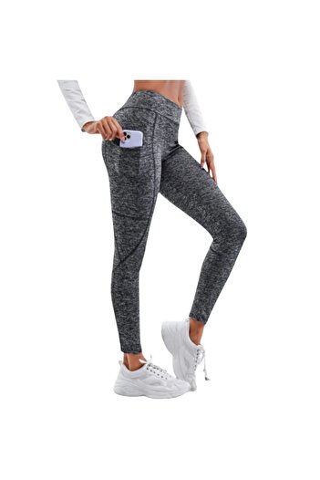 VEYA Grey leggings with side pocket, long, tight gym clothes
