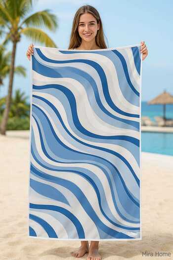 merland benvecocuk Unisex Patterned Printed Sea Beach Towel Wave Pattern 70X140 cm