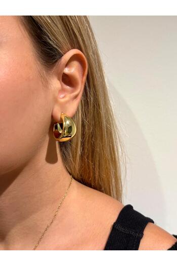 sparkandsoul Gold Kalın Halka Minimalist Küpe-1 Çift