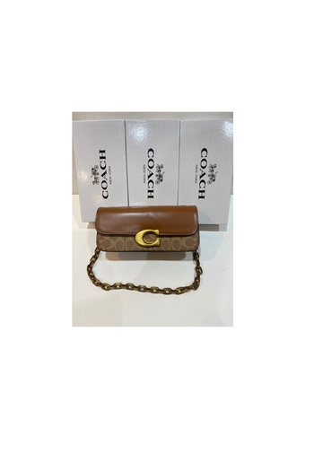 Noname Luxury women's bag similar to the Coach brand, with an elegant design and a gold chain