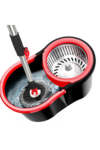 OEM Rotating mop set with bucket, microfiber material, with drain plug,for indoors, 8 l capacity