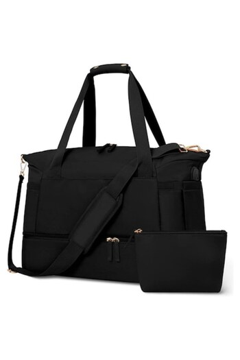 OEM Women's Fitness/Travel Bag + Extra Bag, with Shoe Compartment - Black