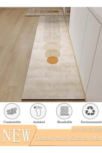 fun zone DUNISO Diatom Mud Bath Mat Set Bathroom Kitchen Rug Mat Extra Soft and Absorbent Bath Rugs Non-Slip