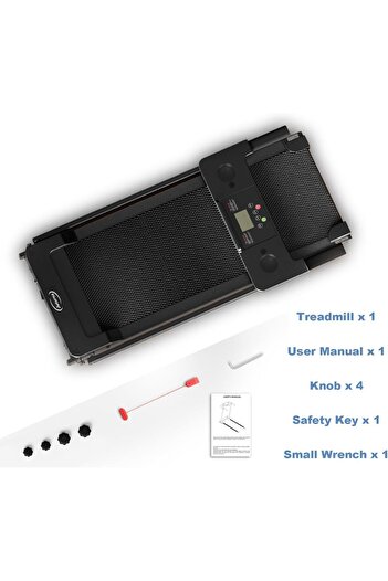 Rovyfota Folding Treadmill, Foldable Home Fitness Equipment with LCD for Walking & Running