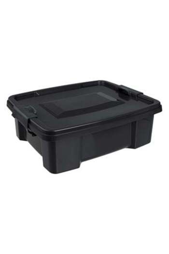 SHOPIENS Storage Box in Gray Plastic with Lid, 7 L