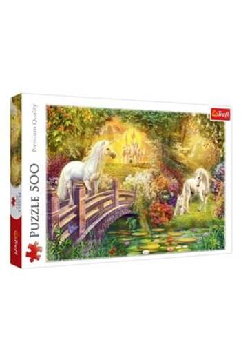 SHOPIENS Puzzle Bridge with White Unicorns (500 pieces) - Trefl