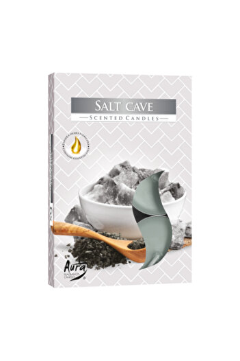 OEM Set of 6 Scented Tea Light Candles – Aura Salt Cave | Purification – Refreshment – Inner Clari