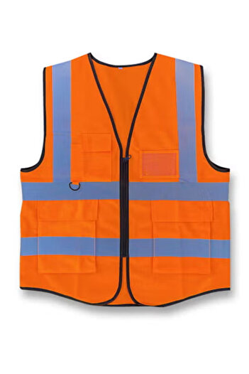 Generic Pack of 6 High Visibility Multi Use Vest Safety and Utility in Bright Orange