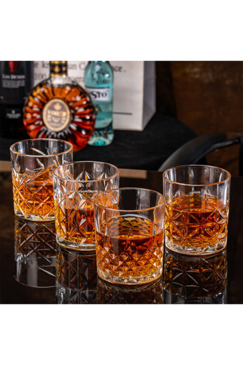 ORTAKÖY CENNETİ 6 Pcs Crystalized Whiskey Glass 340 Cc Quality Delisoga Brand Glass Very Good Quality