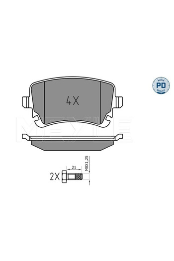 MEYLE Brake pad set rear axle disc brake AUDI A4 B7 (8EC) 2004-2008