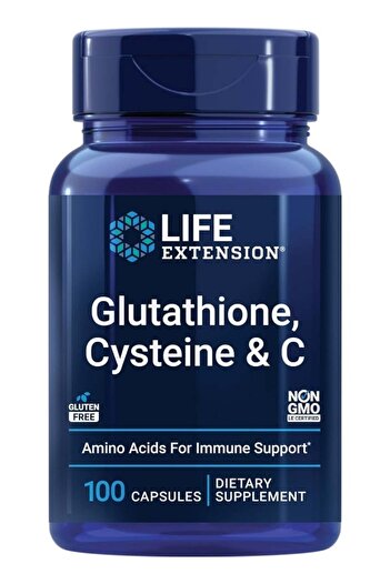 Life Extension Glutathione Cysteine & C Antioxidant with Vitamin C Amino Acids & L-Cysteine For Immu