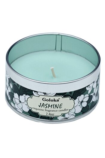 Goloka Scented Candle in Metal Tin, Sacred Aromatherapy for Your Soul, Jasmine