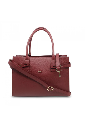 BESSO Orizzonte Urbano Genuine Leather Handbag Cherry