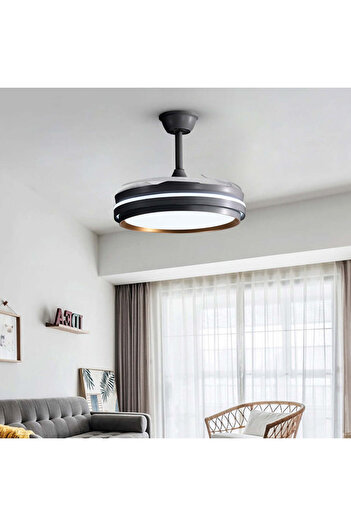 RFAN Chandelier with fan, ESC-417YY BK, modern design, Black