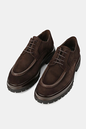 TUNAELLİ Men's Brown Suede Genuine Natural Leather Size 39-45-46 Lace-Up Oxford Shoes
