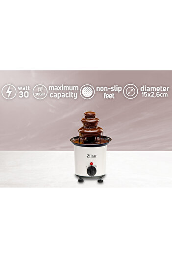 Zilan Chocolate fountain ZLN2144 White, 30W, capacity 200ml