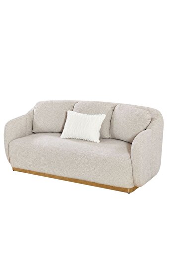 Danube Home Olle 2-Seater Fabric Sofa - Beige, Solid Wood, 2-Year Warranty, Plush Comfort & Style
