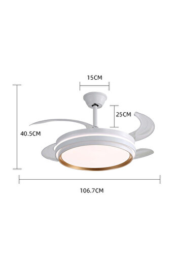 RFAN Chandelier with fan, ESC-417YY WH, modern design, White