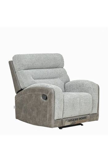 Danube Home Holden 1 Seater Fabric Recliner - Grey, Comfortable Wood Frame, Stylish & Durable, 2 Year Warranty