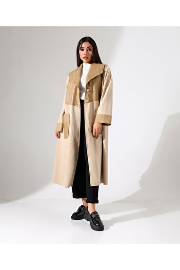 Fi'l Arz Fashion Γυναικείο δερμάτινο μπουφάν με κουμπιά και μεγάλο μέγεθος
