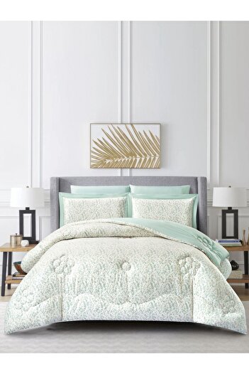 Donetella 6-Piece Cotton King Comforter Set 250x230cm – 350 GSM Fill, Elegant Print