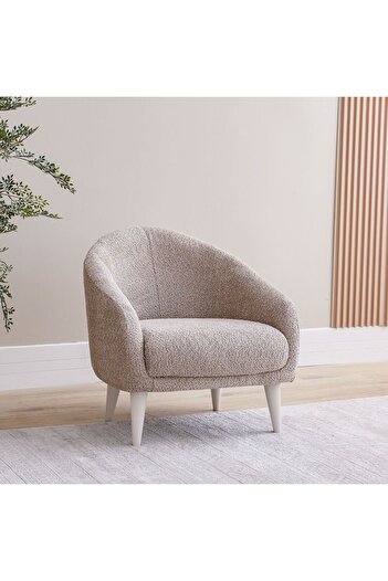 Danube Home Vesta 1 Seater Fabric Sofa - Light Grey, Stylish Wood Frame, Comfortable & Durable, Turkey