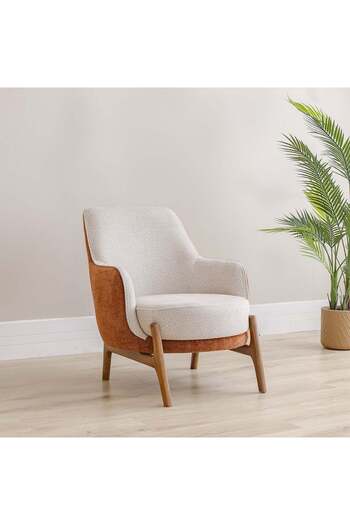 Danube Home Olivia 1 Seater Fabric Sofa - Beige, Stylish Wood Frame, Comfortable & Durable, 2 Years Warranty