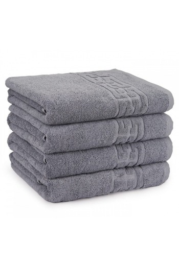 OEM Set of 4 Greek pattern towels 70 x 130 cm, Pakistani cotton, density 500 g/m2, grey