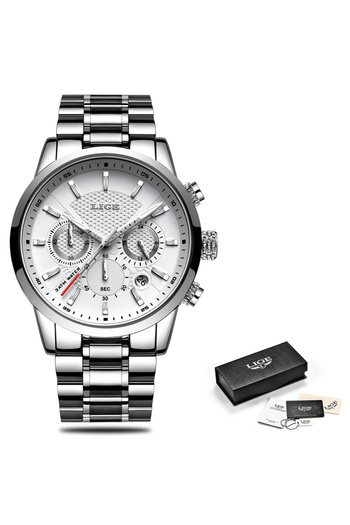 Lige Men's Watch Elegant Quartz Fashion Steel
