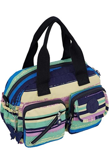 Caprice Collection Mini Satchel Crossbody, High-Grade Nylon, Zip-Top, Dual Front Pockets, Detachable