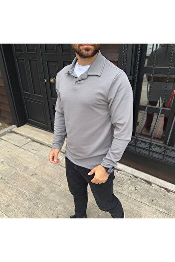 WEAR Gray Crepe Nurse Collar Sweatshirt
