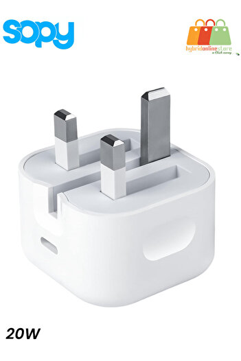 sopy 20W USB-C Power Adapter – Fast Charging, Overcurrent & Overvoltage Protection, Compact Design