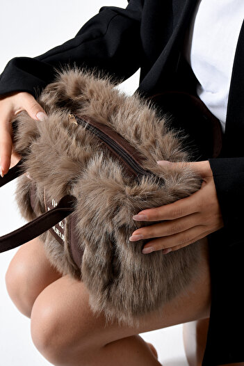 change time Long Plush Tote Handle Shoulder Crossbody Bag Width:33 cm Length:20 cm Bottom:11 cm