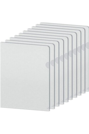 MARKQ A4 Clear File Transparent L-Type Folder for Documents, Paper Storage School Office (Pack of 12)