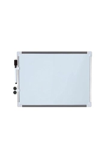 MARKQ Magnetic Whiteboard 35x50 cm – Dry Erase Silver Frame Board for Office, School & Home Use
