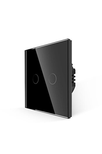 Bingoelec Ladder/crosshead switch, 2 touch buttons, tempered glass, with LED indicator, Black