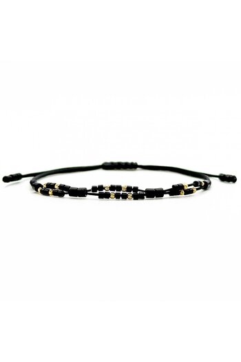 Velar Bracelets Miyuki Cord Bracelet with 14K Gold Balls 2mm (Adjustable)