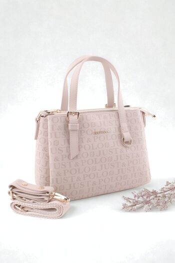 Just Polo Original Women's New Season 3 Compartment Luxury Soft Leather Adjustable Cross Column Strap Shoulder Bag