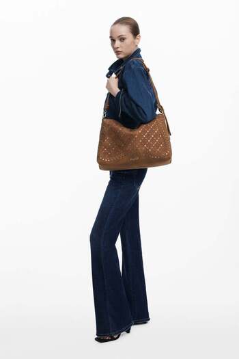 Desigual Medium cut-out faux leather bag